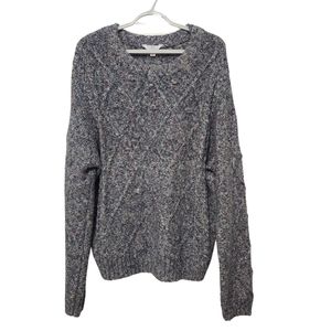 Time and Tru Chunky Knit Gray Pullover Sweater Size XL